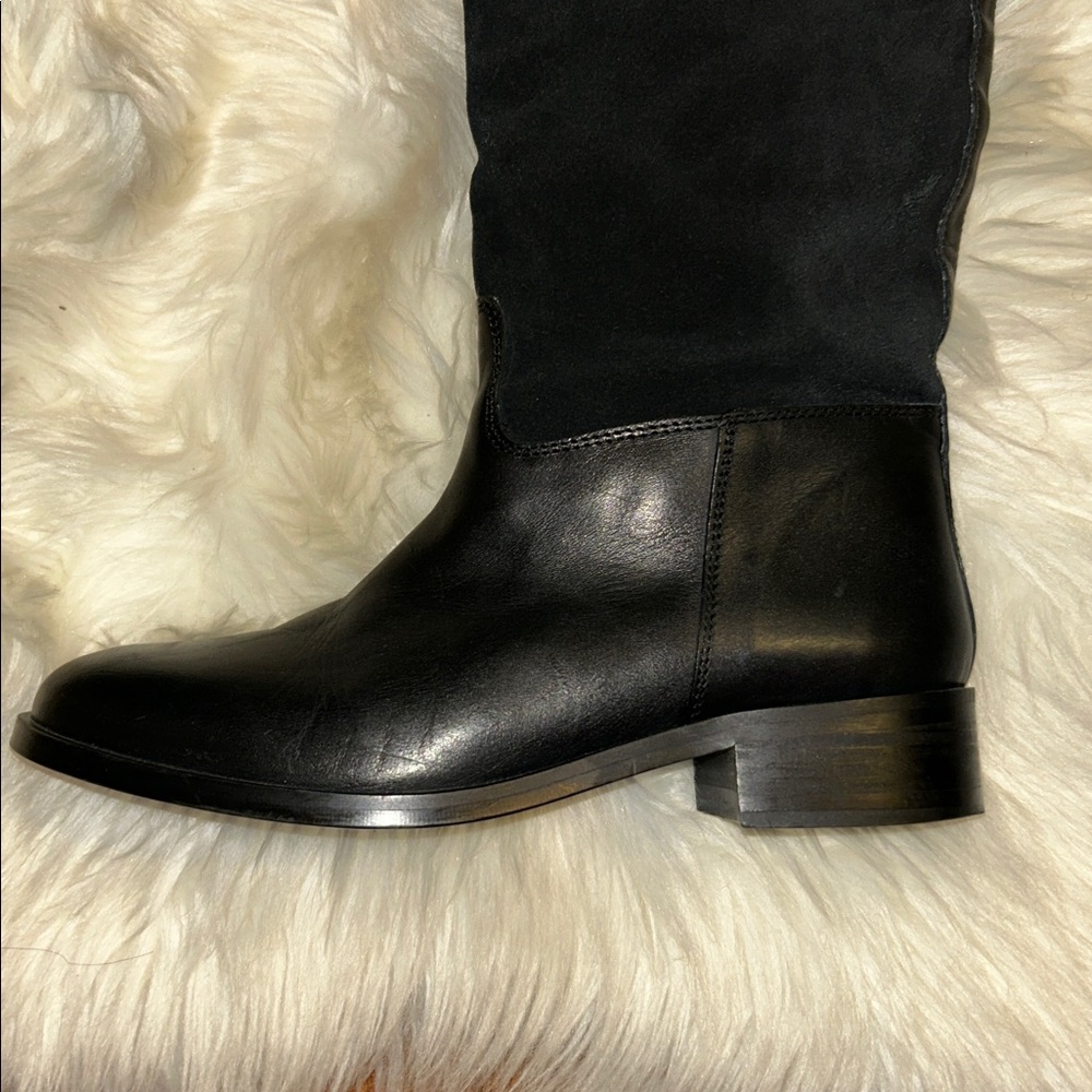 Steve Madden Black Leather & suede riding Boots Ritte size 8 - Picture 2 of 8